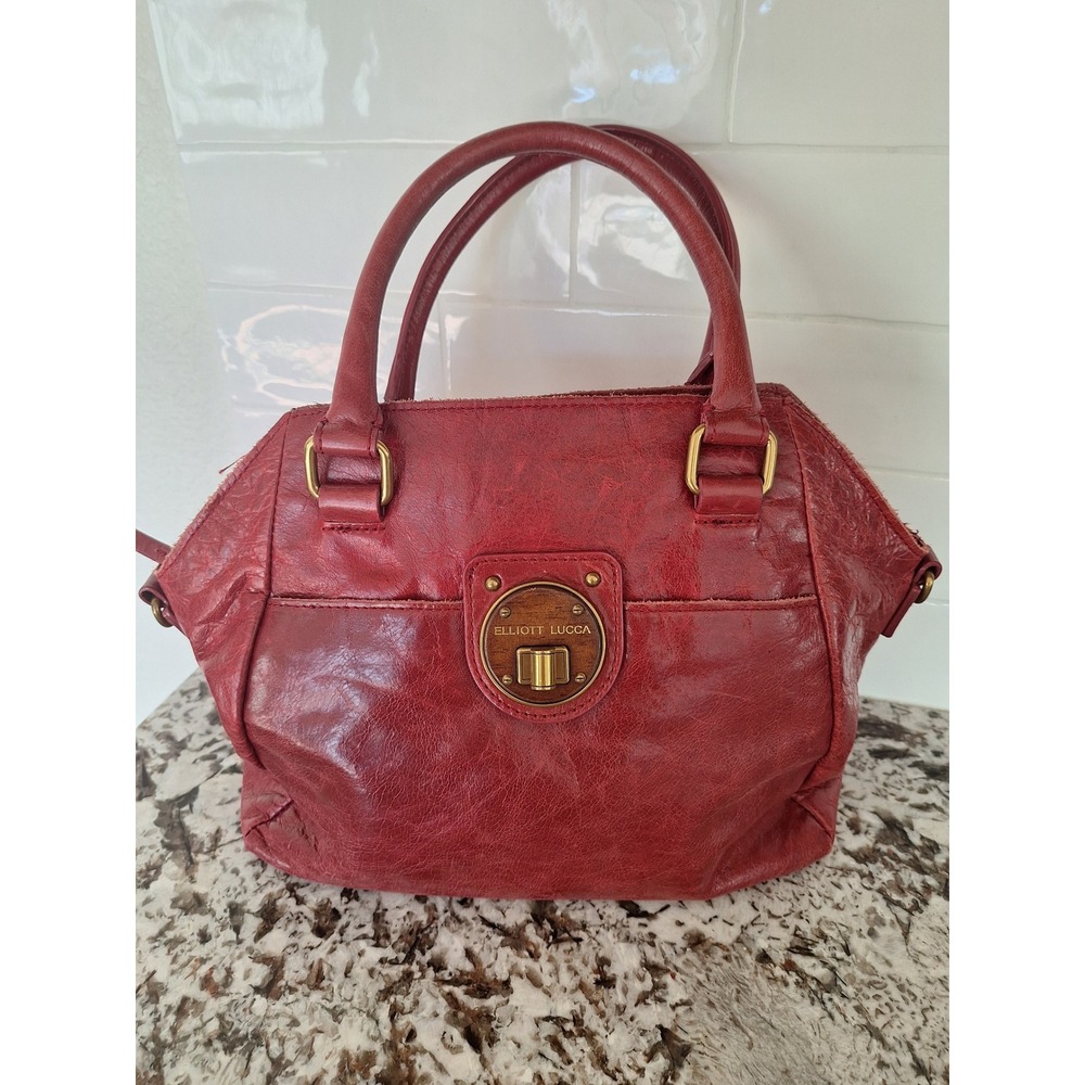 Elliott Luca Red Leather Shoulder Handbag